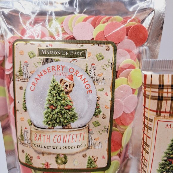 Holiday Bath Bundle Christmas Orange Bath Confetti & Candy Cane Hand Cream - Picture 6 of 7